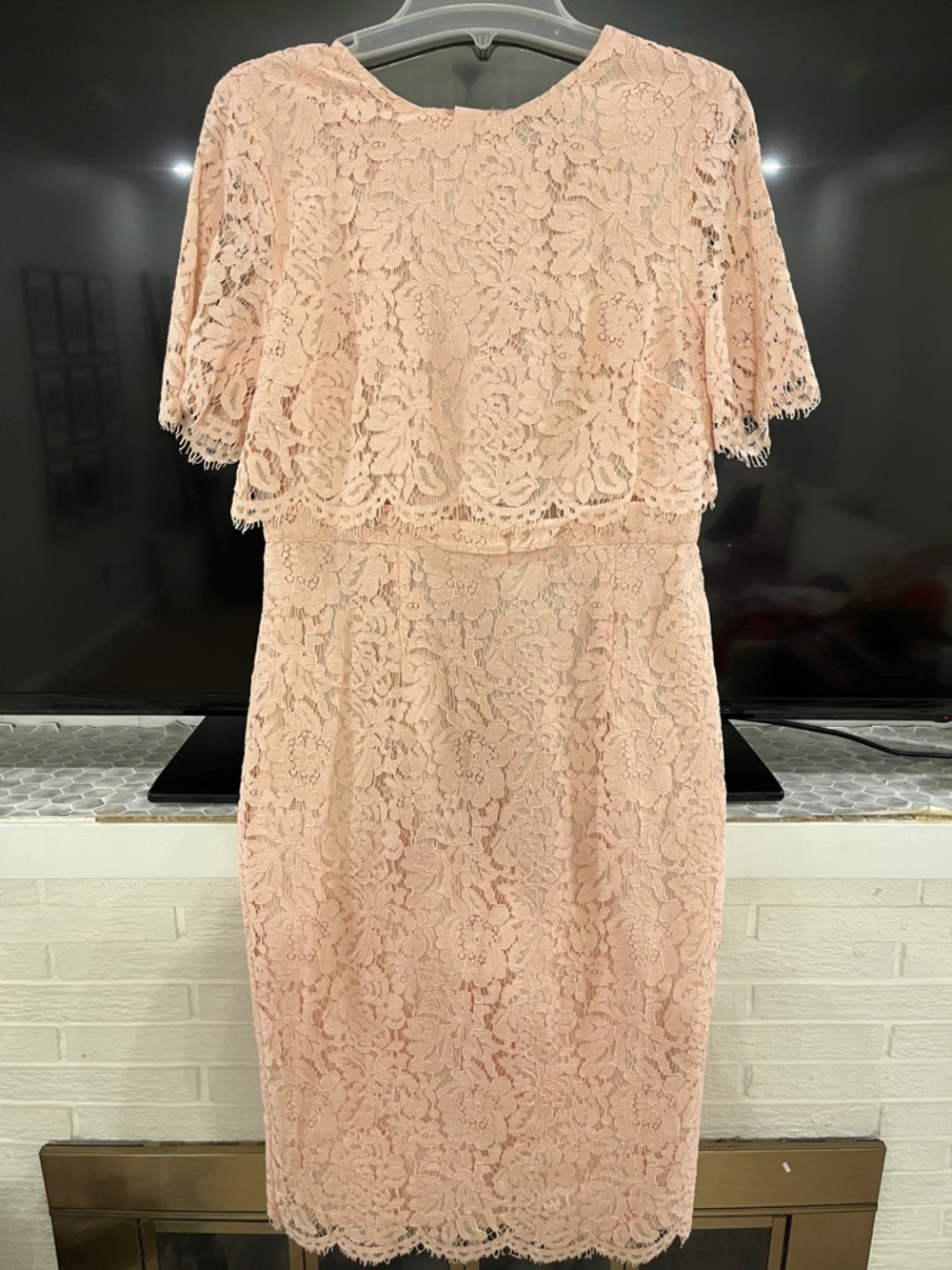 ASOS Pale Pink Lace Overlay Mini Dress